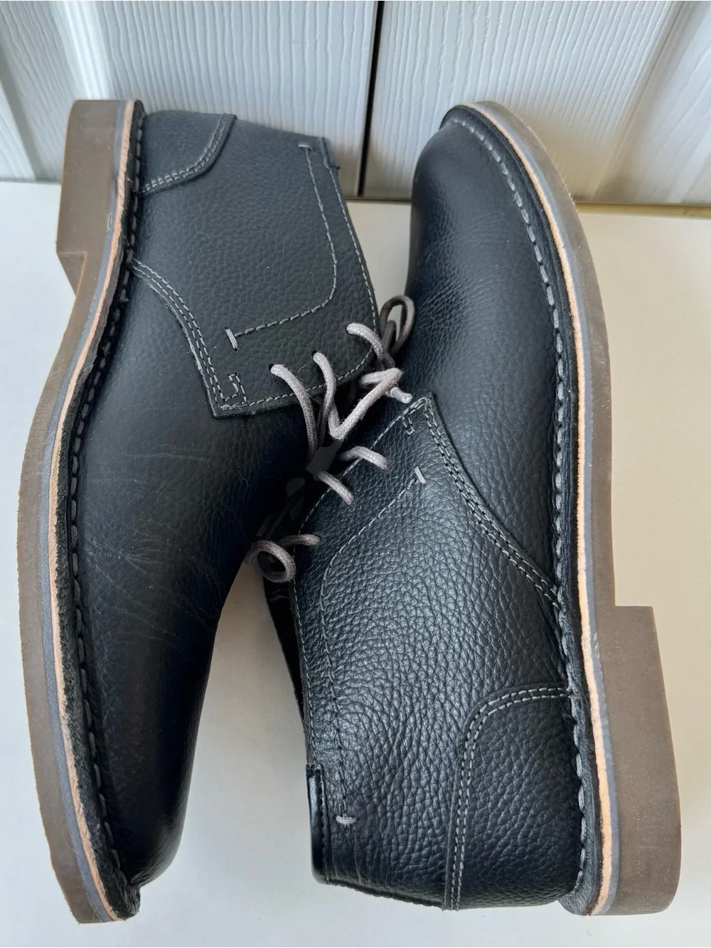 Reaction Kenneth Cole Black Leather Chukka Boot Mens Size 9 Desert Wind Classic